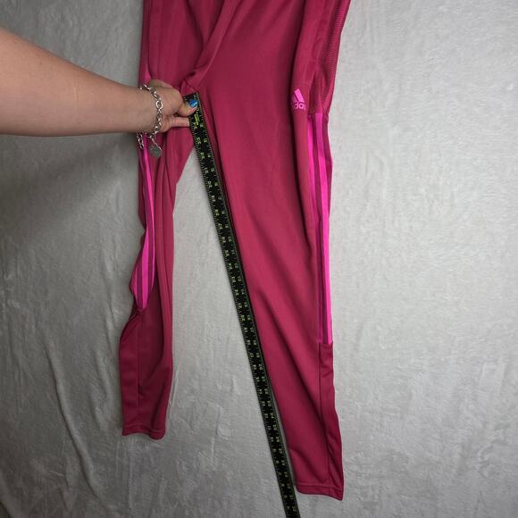 ADIDAS XS Pink Trio 21 W's Track Pants w Zip n drawstrings. AEROREADY Activewear - Picture 14 of 14